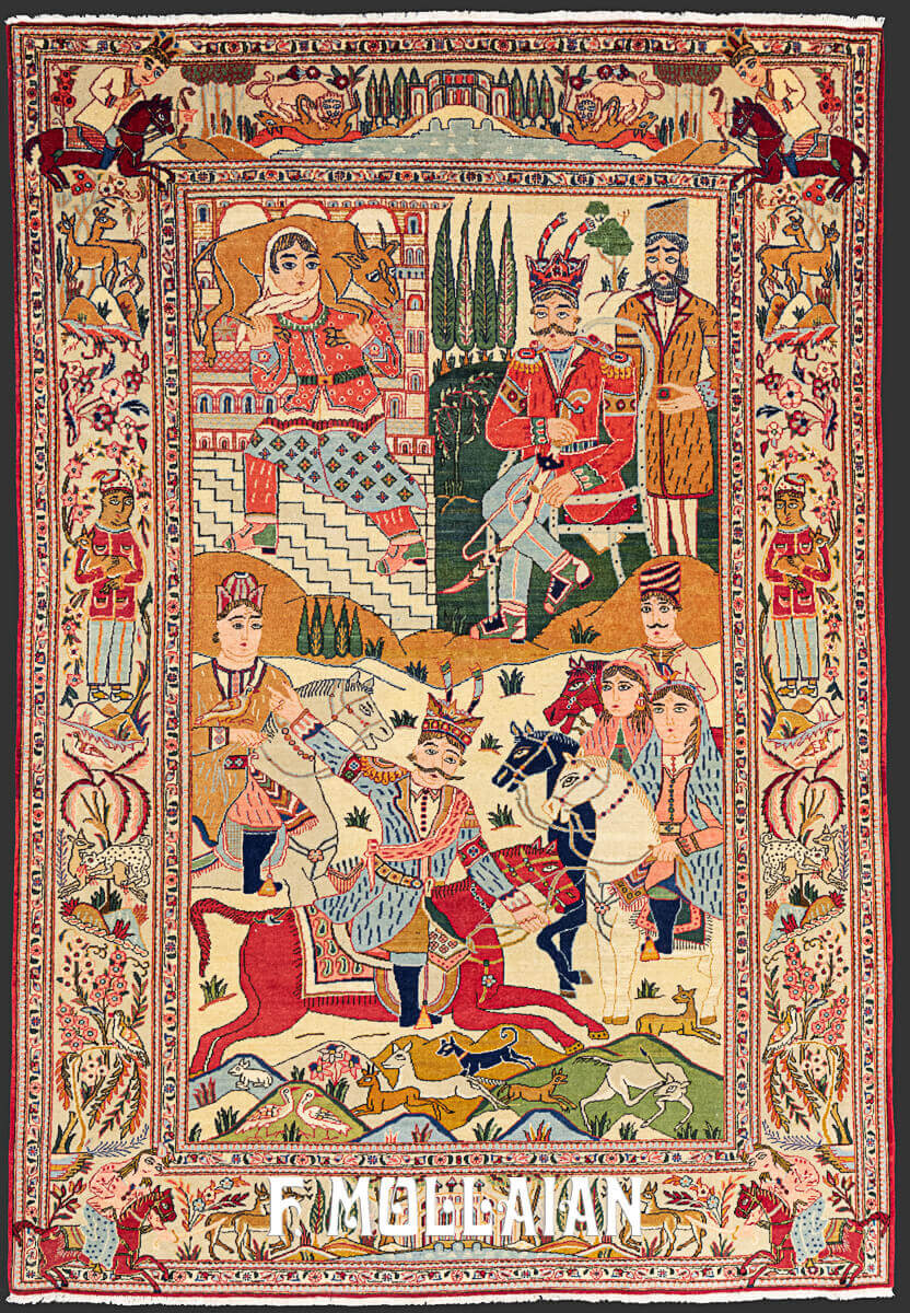 Persian Kashan Dabir Rug Pictorial n°:12921495